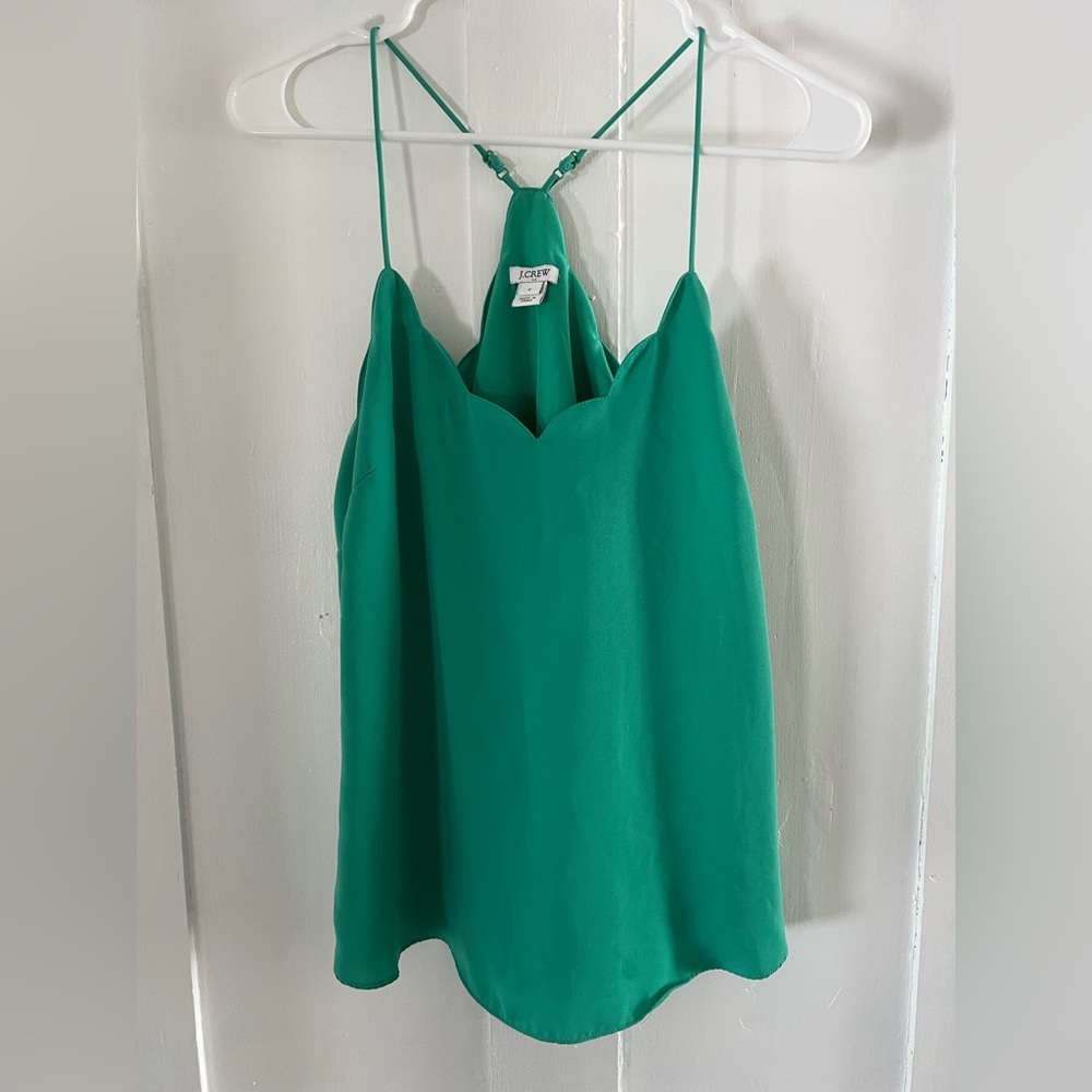 J CREW - Green Scallop Edge Tank Top